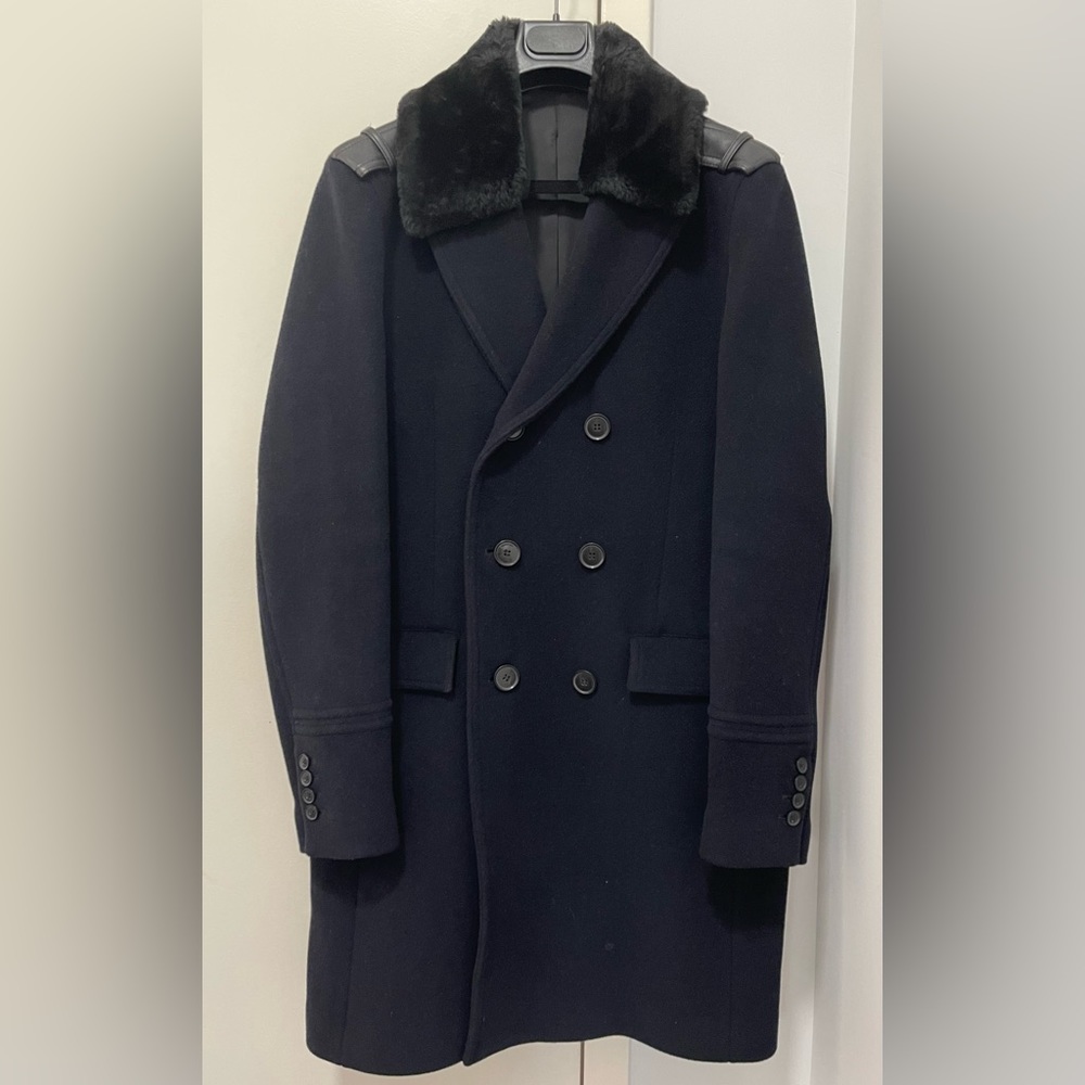 The Kooples Navy Blue Wool Coat - Size 46 - Great Condition